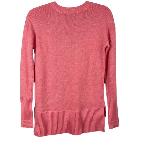 J. Crew Womens Sweater Hi Lo Hem Wool Pink Heather Sorbet Supersoft Yarn sz XXS - Picture 6 of 9